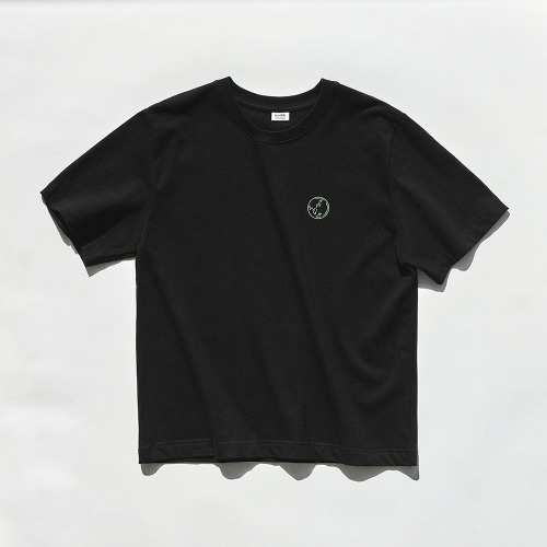 [테러블스튜디오] earth 자수 오가닉코튼 티셔츠 블랙